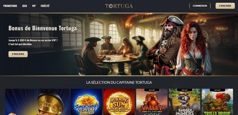 Tortuga Casino page accueil